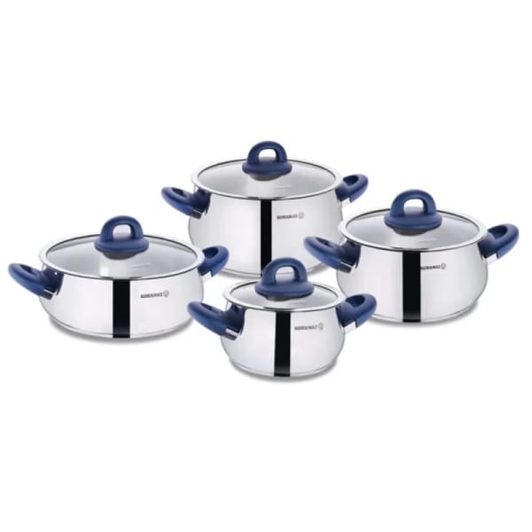 Set 8 pieces Bella Azura korkmaz Inox & Bleu (A1848-2) Set 8 pieces Bella Azura korkmaz Inox & Bleu (A1848-2)